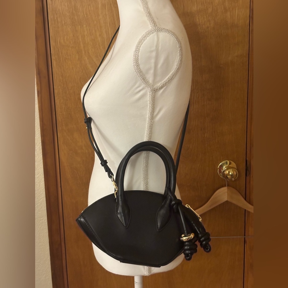 Zara Double Handle Black City Bag - Picture 2 of 9